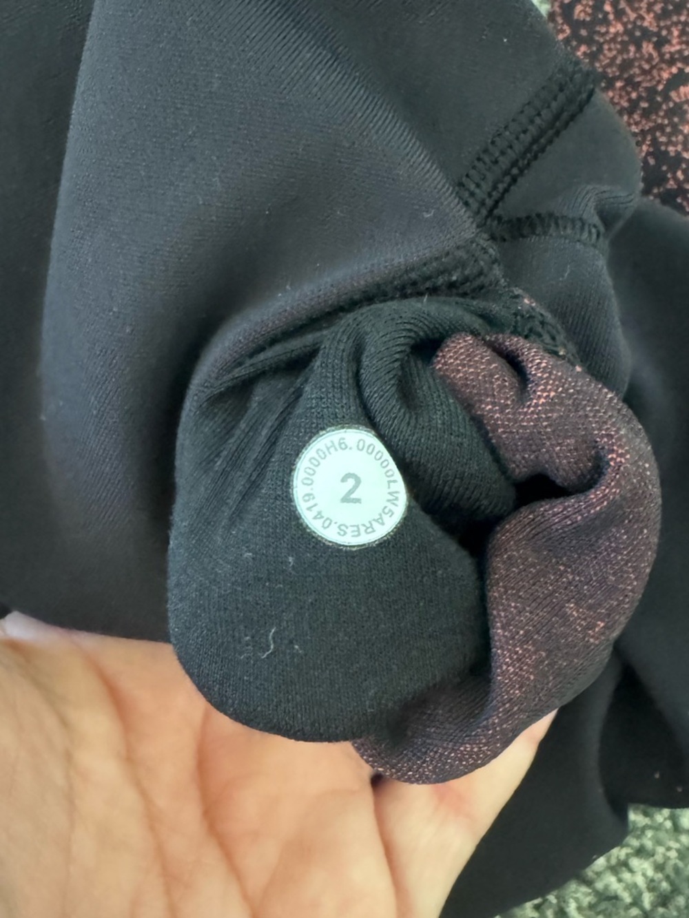LULULEMON Wunder Under high rise ombré speckle black/pink tights leggings Size 2 - Picture 5 of 5